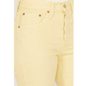 New Levis 501 Original Cropped 100% Cotton Jeans Yellow 362000213 Button Fly‎ 30